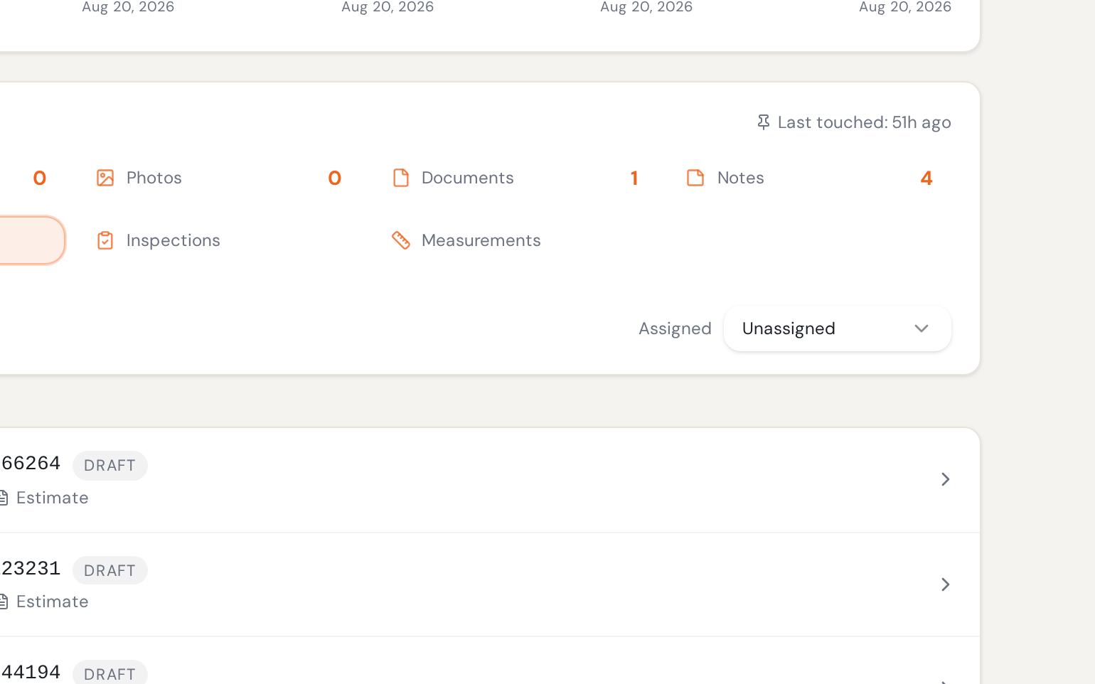 Material orders generated from an approved estimate